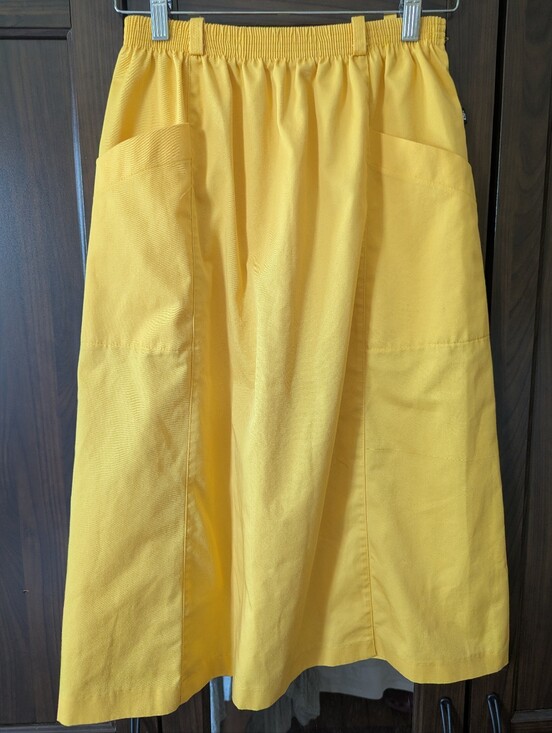 Mr. K Dresses & Skirts - Vintage 70's Made In Canada Bright Yellow Skirt Pockets Midi Sz Small Medium